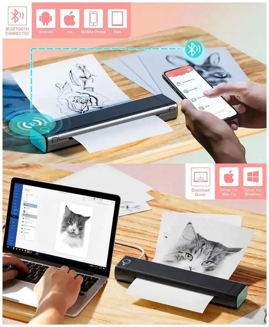 Memory Print™ M08F A4 Portable Wireless Printer